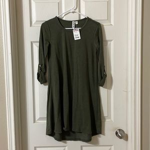 NWT Others Follow Olive Green Tunic Dress SZ XS
